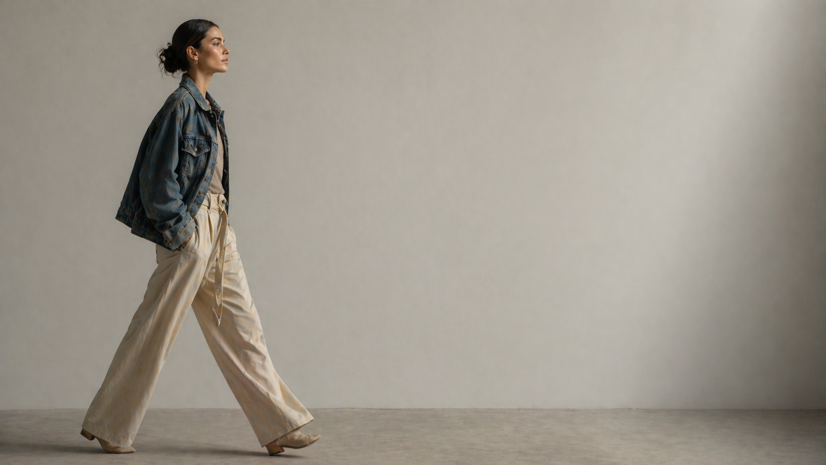 Model in balanced silhouette editorial